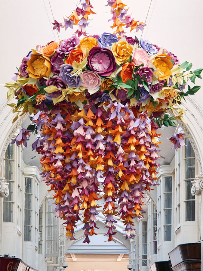 Floral Paper Chandeliers By Artist Zoe Bradley