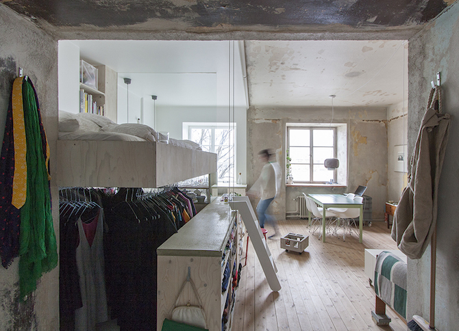 Storage Room Turned into Beautifully Organized and Functional Apartment