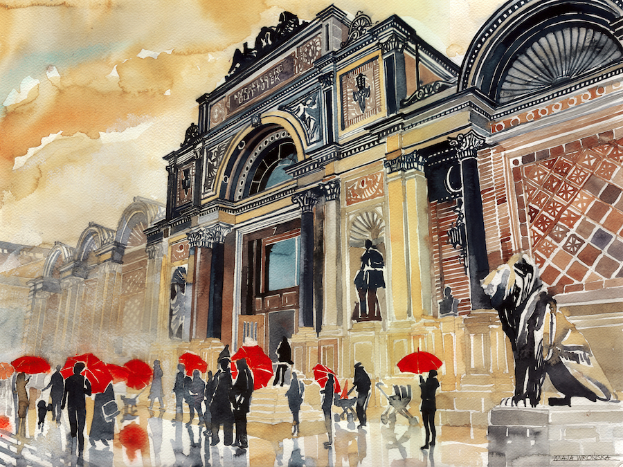 Architect and illustrator Maja Wronska Watercolor Paintings