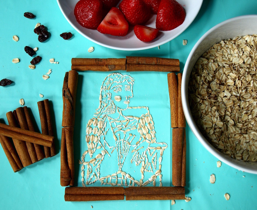 Artist Sarah Rosado Recreates Famous Paintings with Oatmeal 