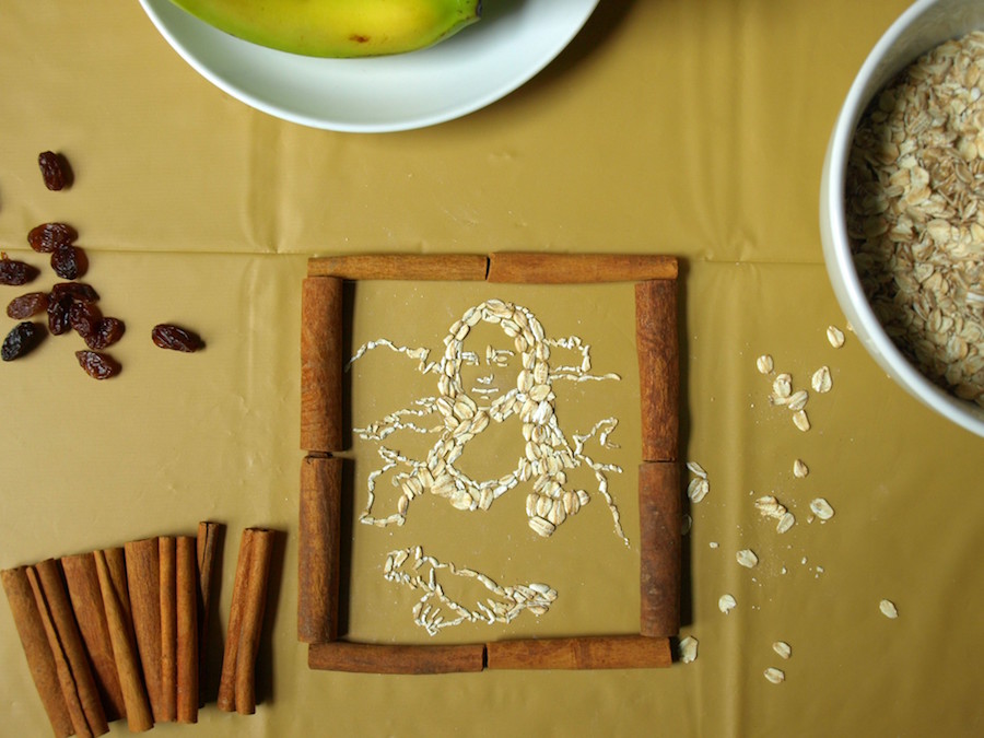 Artist Sarah Rosado Recreates Famous Paintings with Oatmeal 