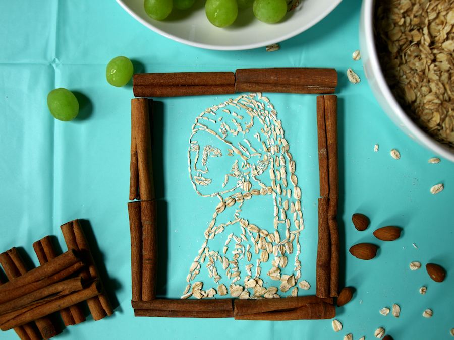 Artist Sarah Rosado Recreates Famous Paintings with Oatmeal 