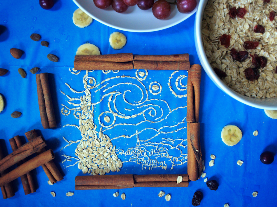 Artist Sarah Rosado Recreates Famous Paintings with Oatmeal 