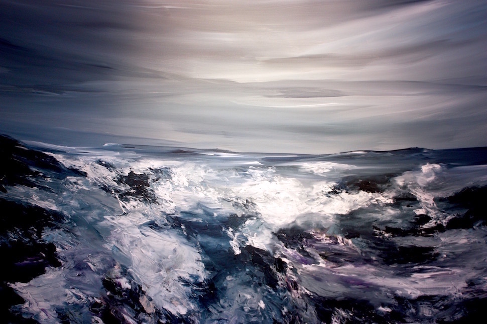 Abstract Expressionist "Seascape" Paintings by Artist Rana Maghlouth Convey Human Emotions via Ocean Waves