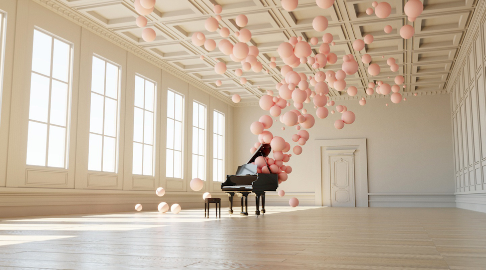 Digital Artist Federico Picci Visualizes Musical Notes As Charming Pink Bubbles