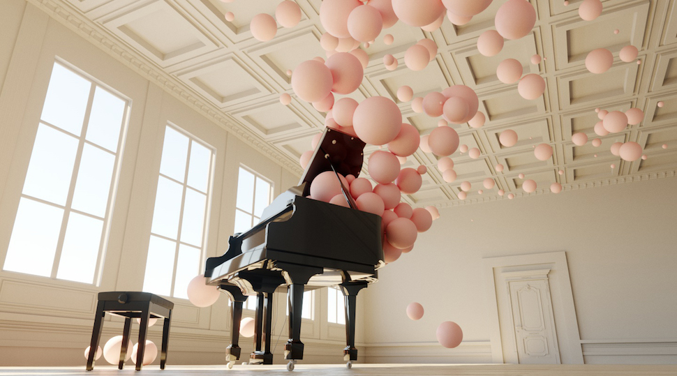 Digital Artist Federico Picci Visualizes Musical Notes As Charming Pink Bubbles