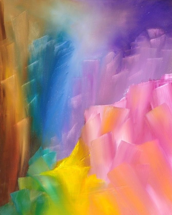 These stunning abstract paintings are vibrant bursts of color. Artist Géraldine Fourcault, uses multiple layers of oil to create beautiful works of art.